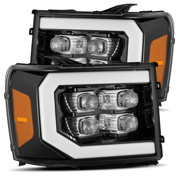 07-13 GMC Sierra LED Projector Headlights Plank Style Design Chrome w/ DRL 07-13 GMC Sierra LED Projector Headlights Plank Style Design Chrome w/ DRL